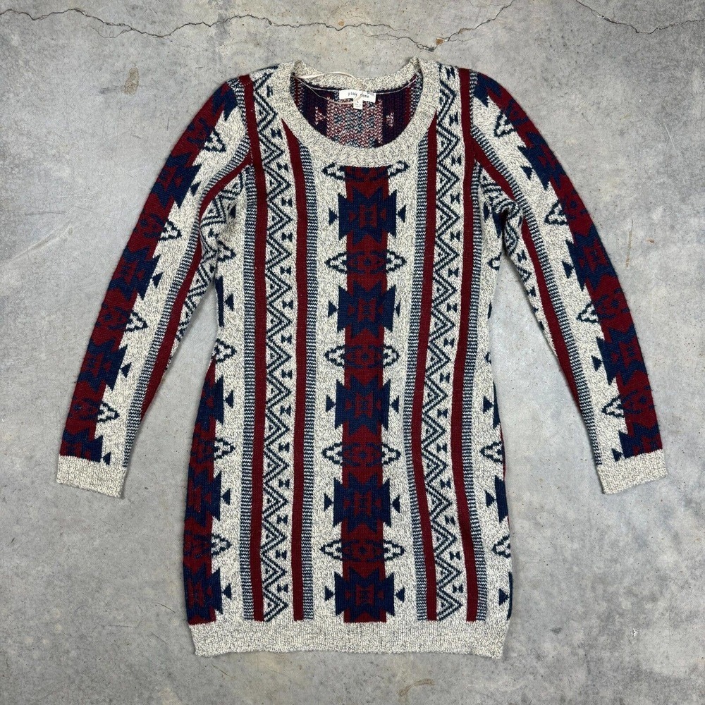 Pink Rose Multicolor Patterned Sweater